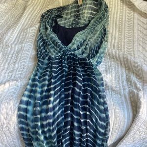 Woman’s blue summer dress